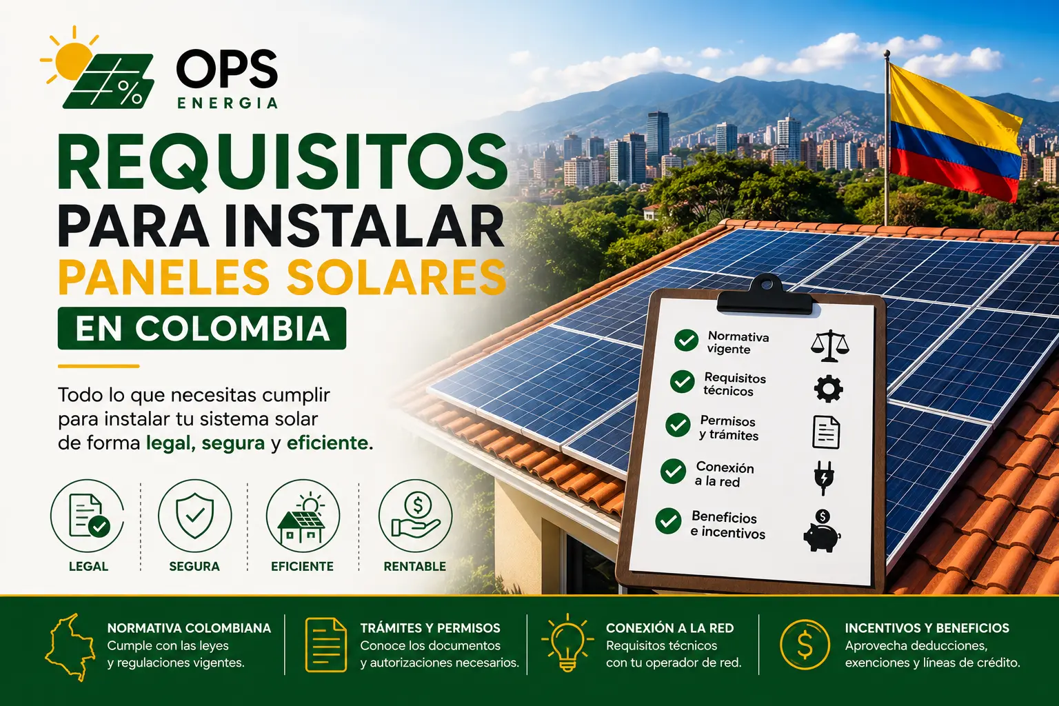 Requisitos legales para energía solar en Colombia